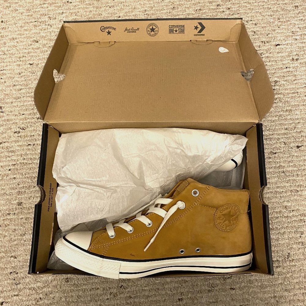 New - Converse mid/high top  - wheat/beige/tan